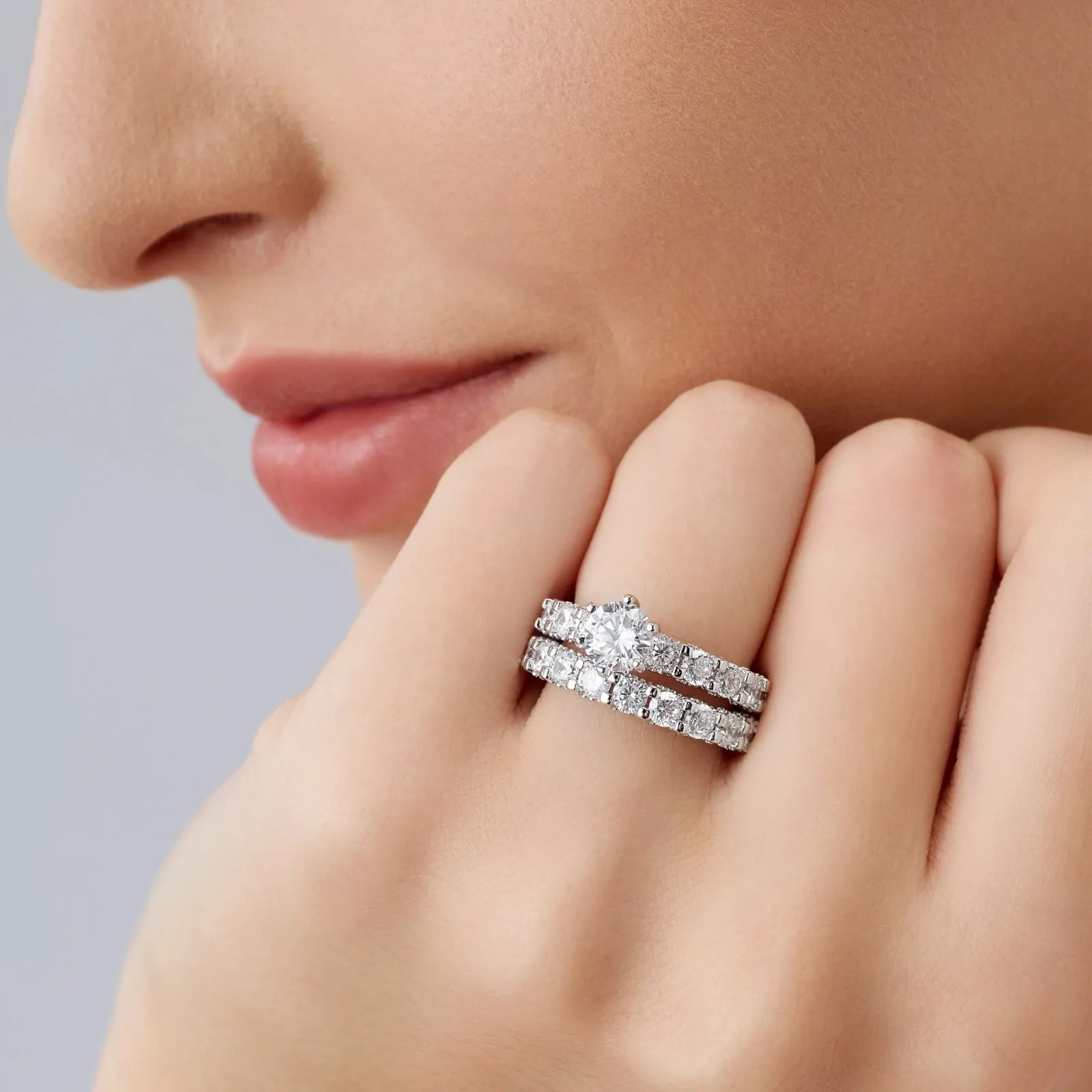 1 Carat Round Engagement Ring & Wedding Band Set