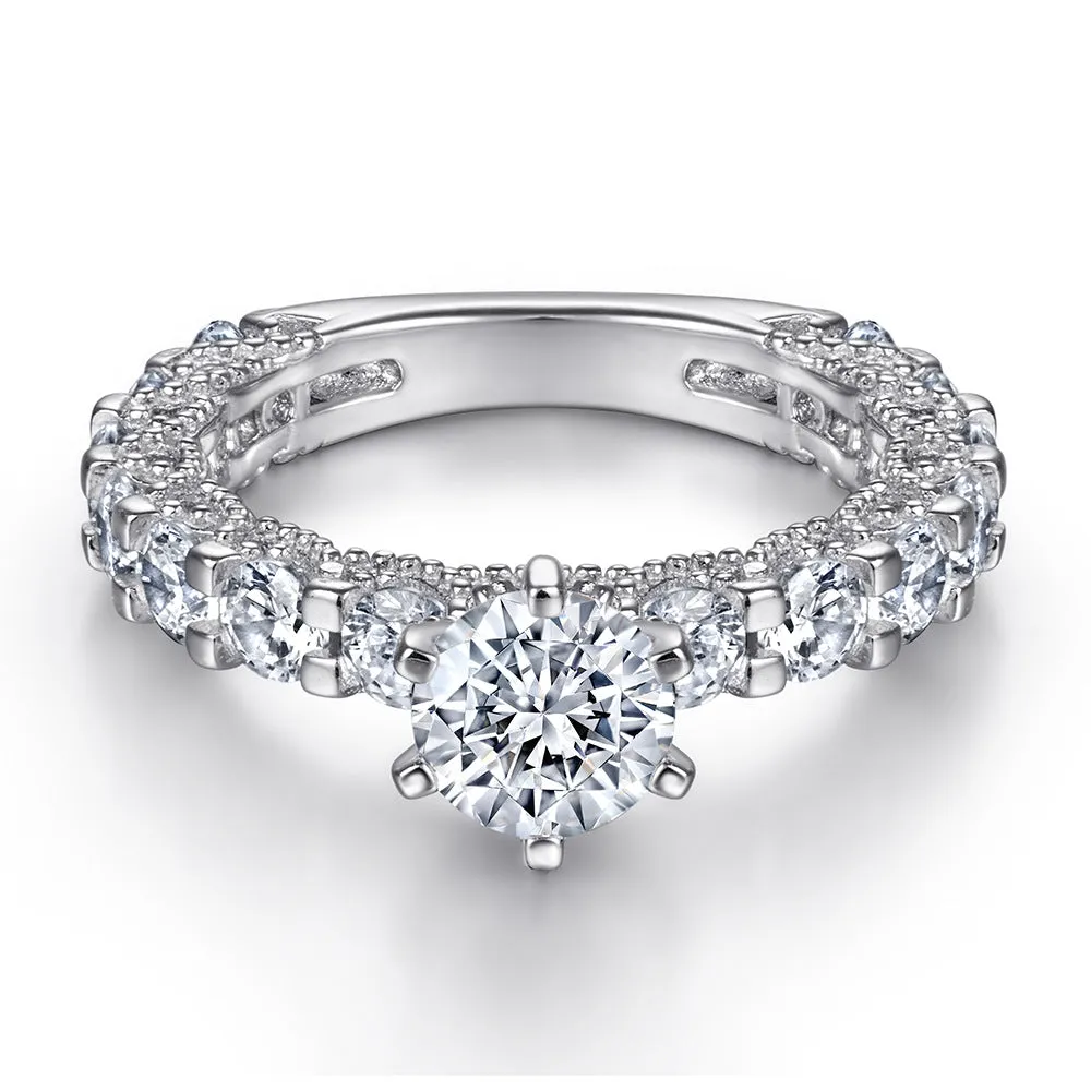 1 Carat Round Engagement Ring & Wedding Band Set