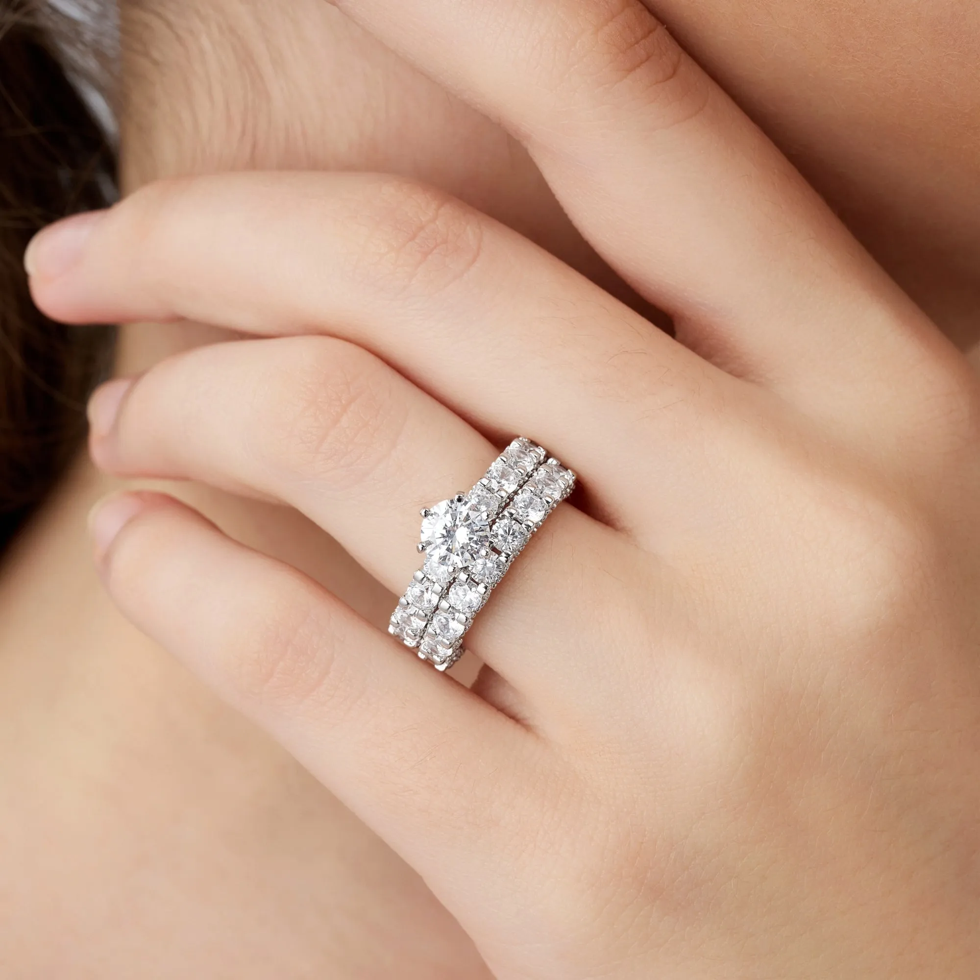 1 Carat Round Engagement Ring & Wedding Band Set