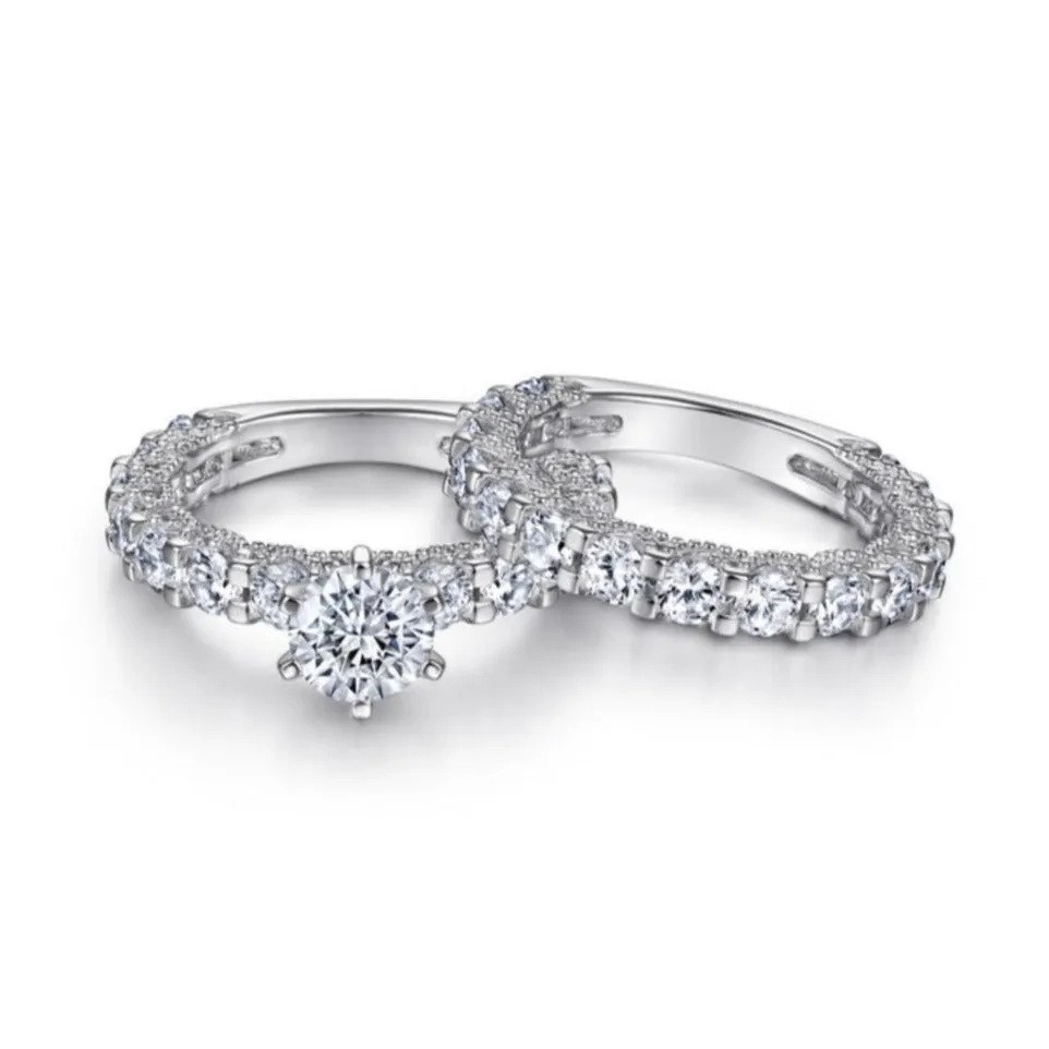 1 Carat Round Engagement Ring & Wedding Band Set