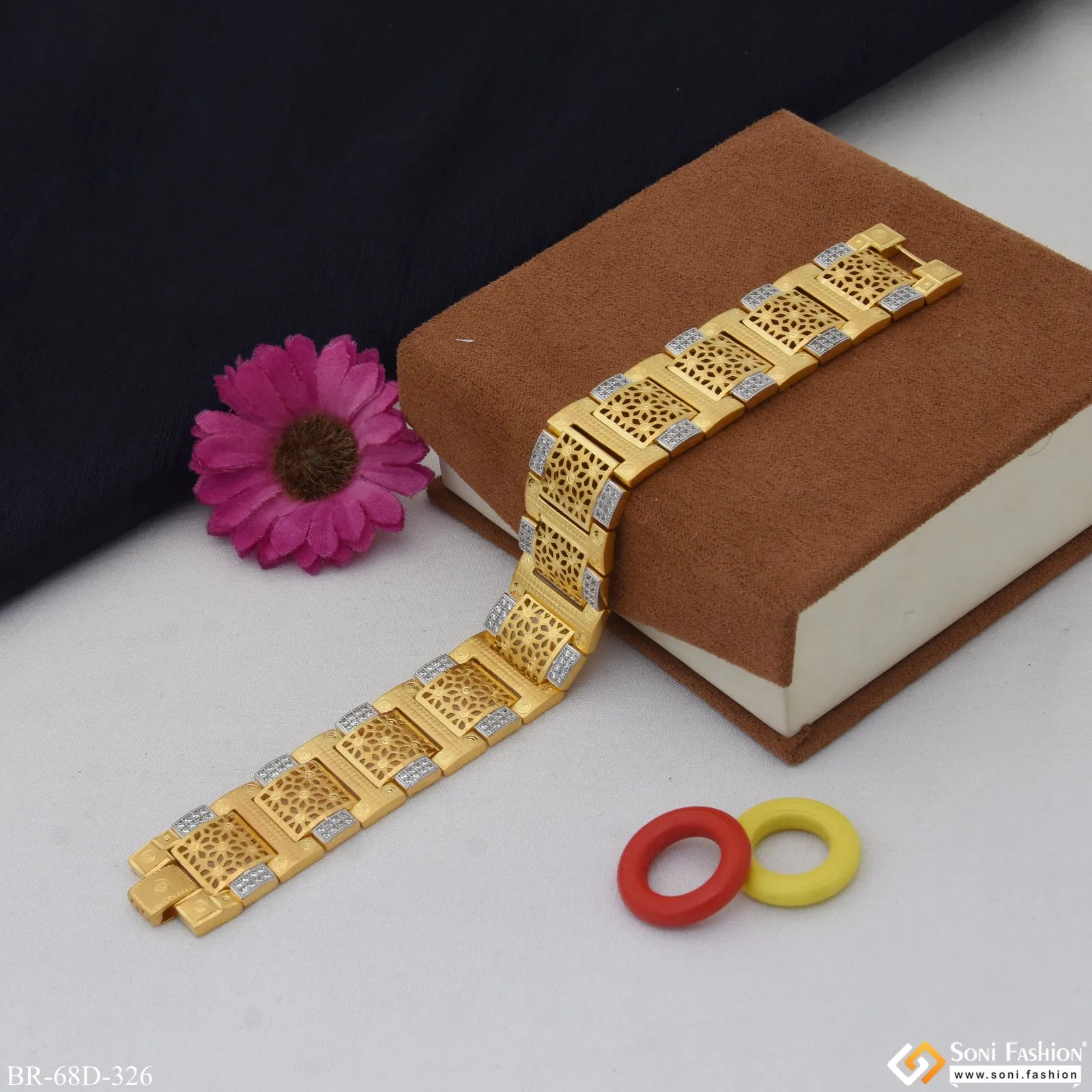 1 Gram Gold Plated Amazing Design Bracelet for Men - Style D326