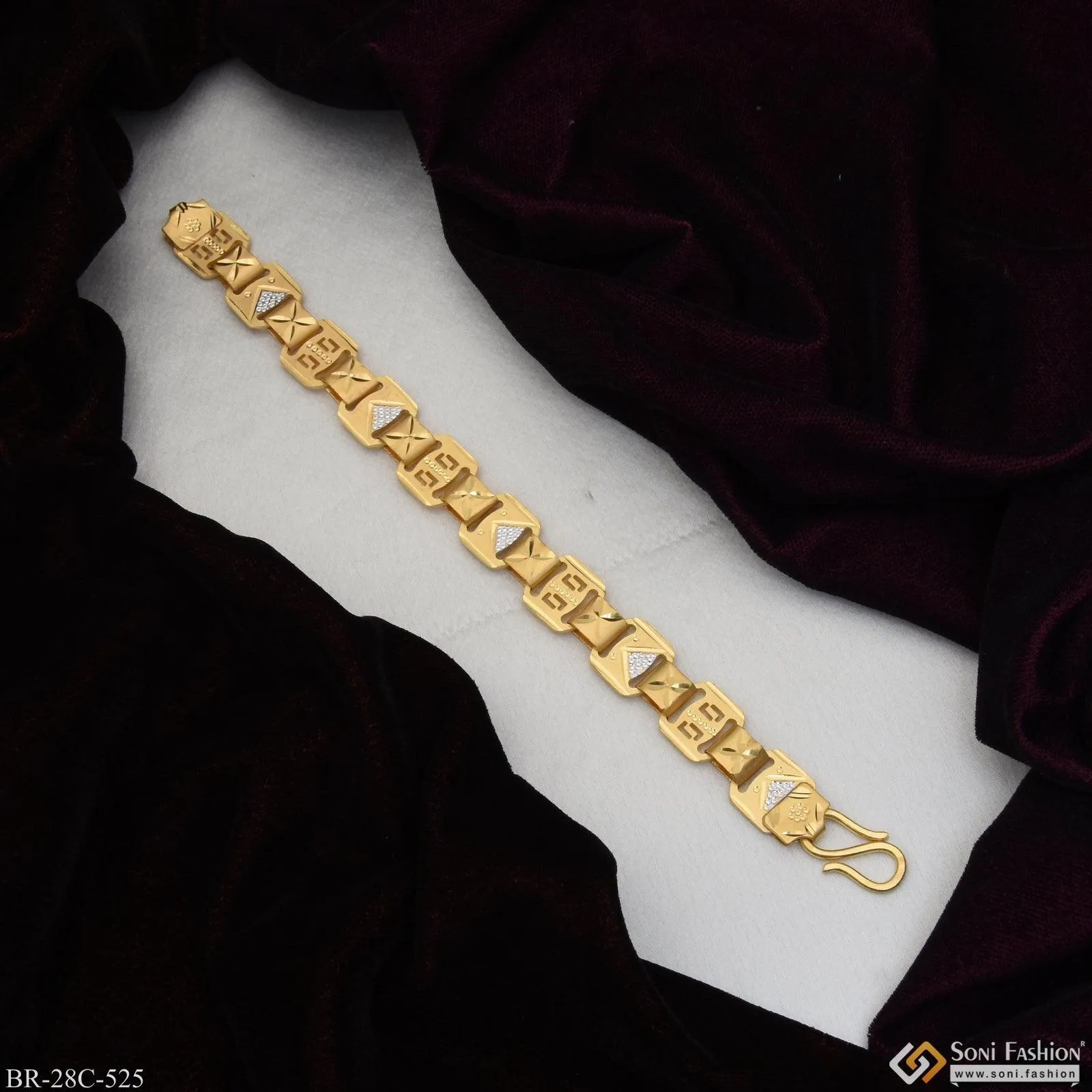 1 Gram Gold Plated Best Quality Attractive Design Bracelet for Men - Style C525