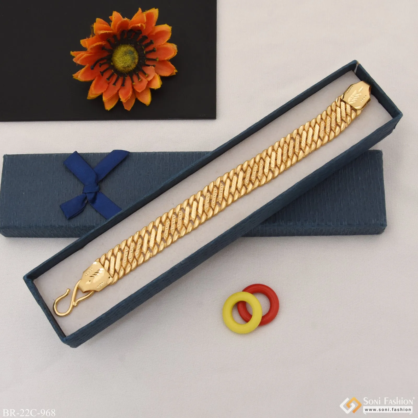 1 Gram Gold Plated Cool Design Pokal Bracelet for Men - Style C968