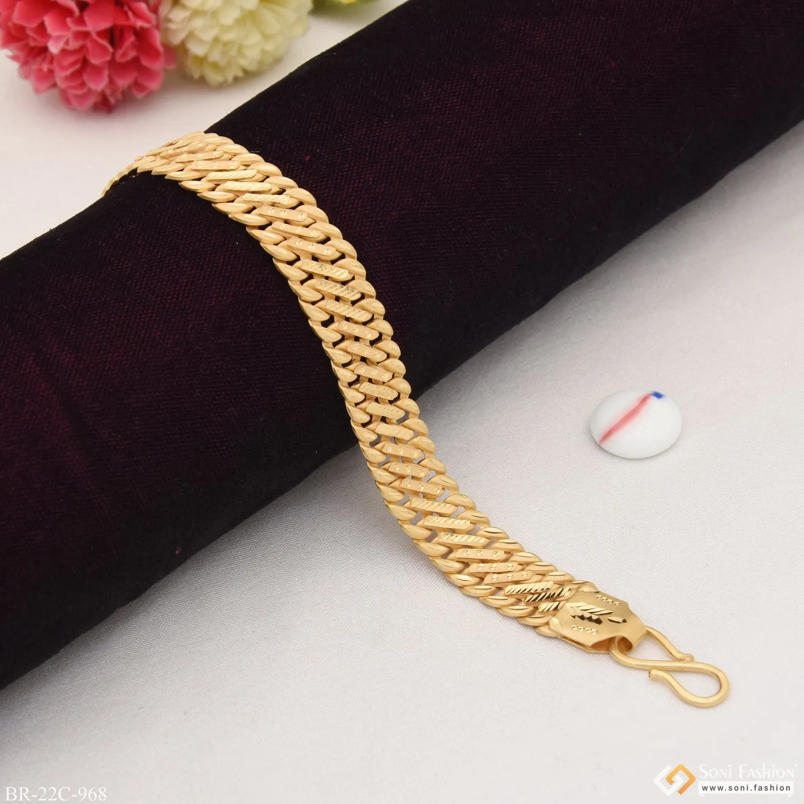 1 Gram Gold Plated Cool Design Pokal Bracelet for Men - Style C968