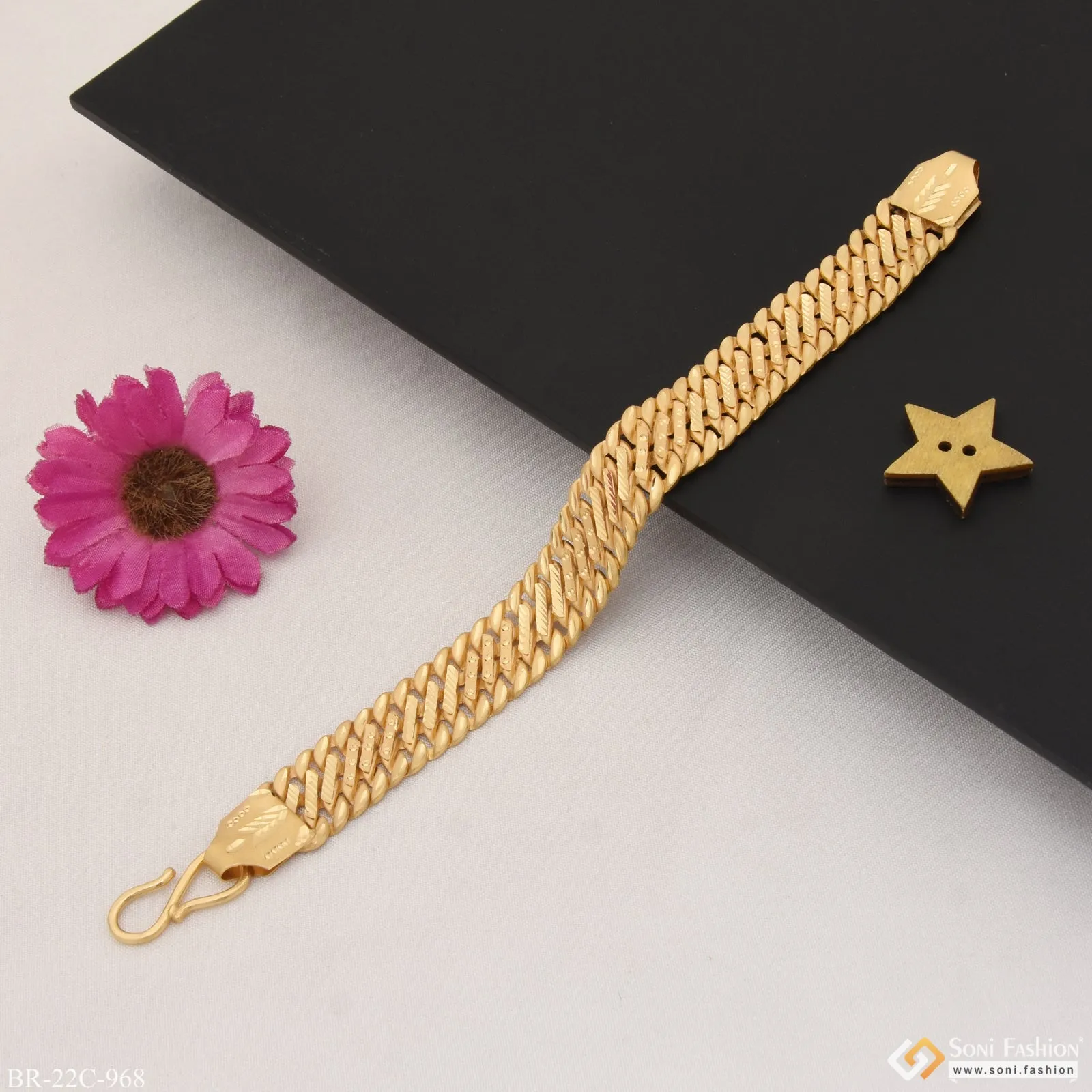 1 Gram Gold Plated Cool Design Pokal Bracelet for Men - Style C968