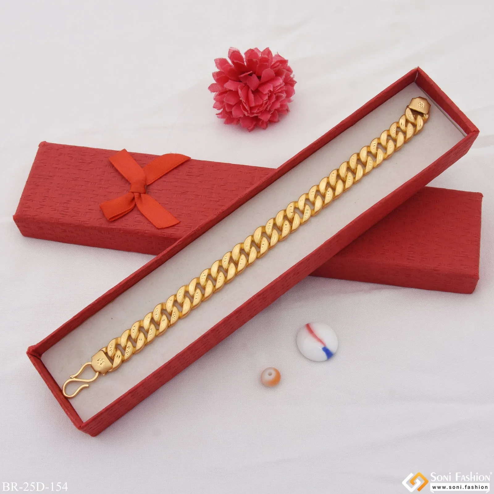 1 Gram Gold Plated Sophisticated Design Pokal Bracelet for Men - Style D154