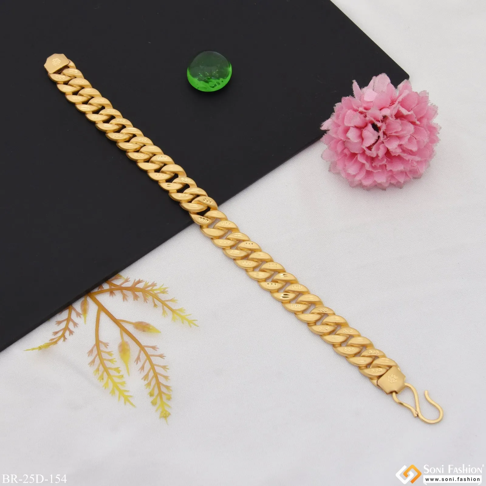 1 Gram Gold Plated Sophisticated Design Pokal Bracelet for Men - Style D154