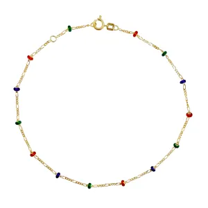 10" Figaro Bead Anklet