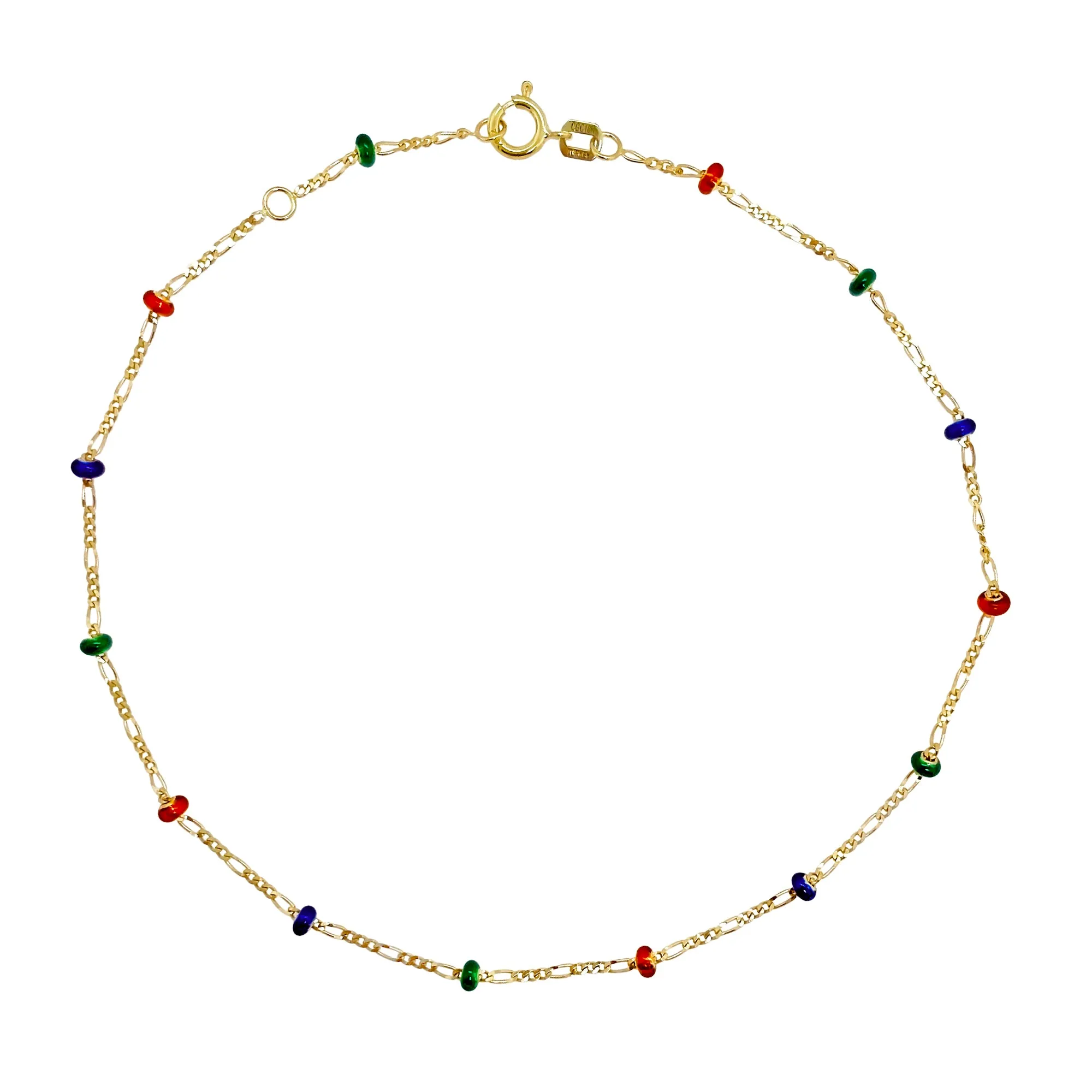 10" Figaro Bead Anklet