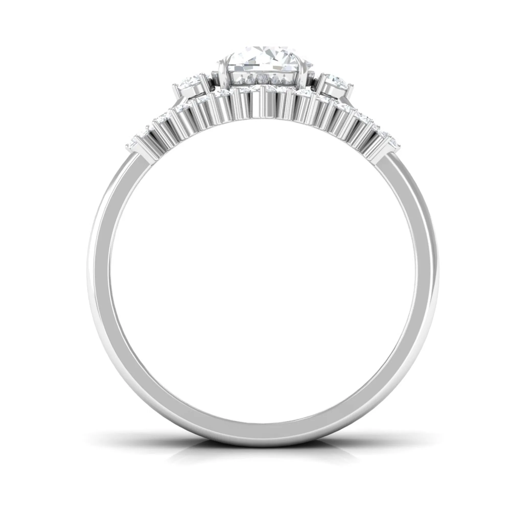 1.75 CT Designer Moissanite Bridal Three Ring Set in Gold