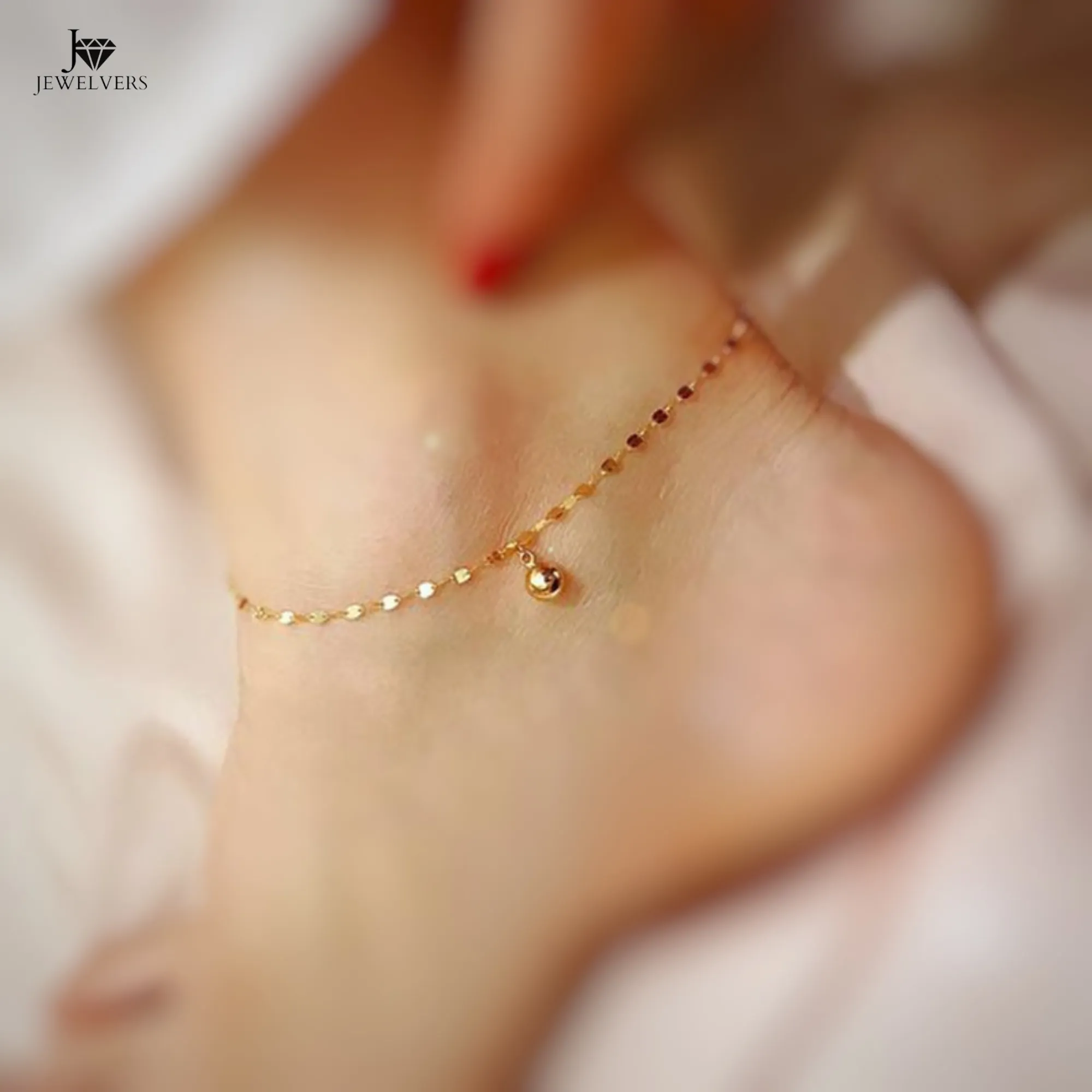 18K Gold-Filled Ball Pendant Anklet
