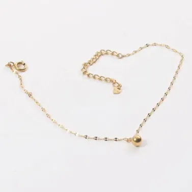 18K Gold-Filled Ball Pendant Anklet