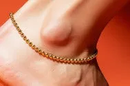 18K Gold-Filled Elastic Beaded Anklet