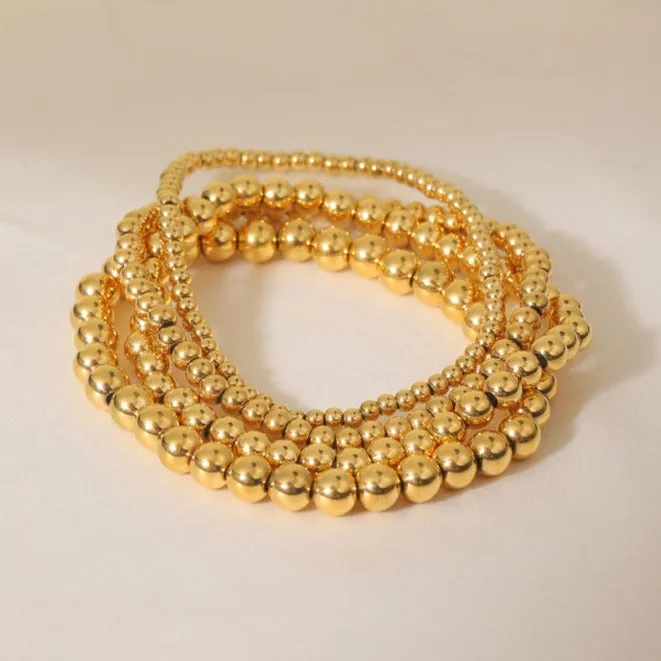 18K Gold-Filled Elastic Beaded Anklet