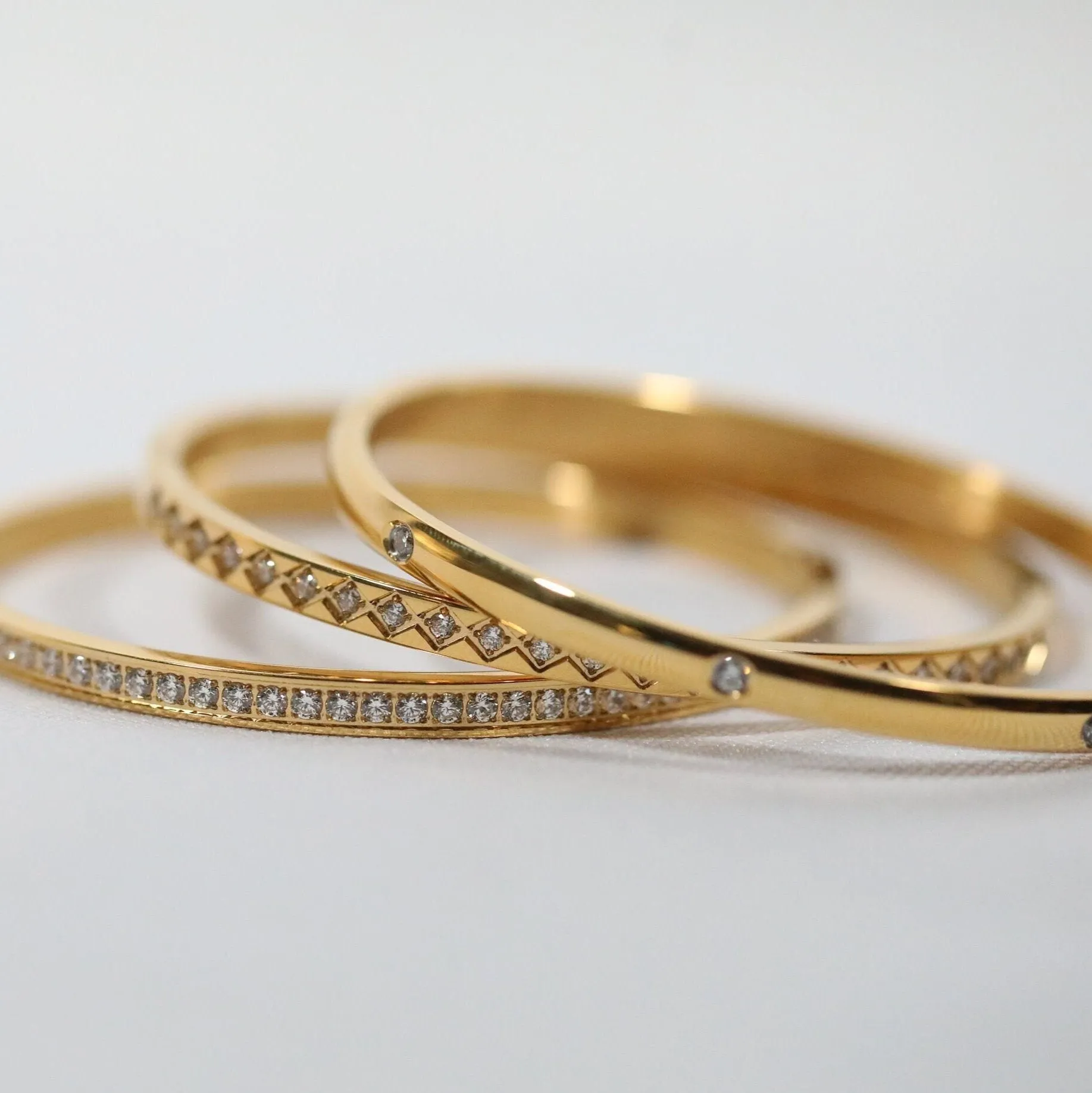 18K Gold-Filled Zirconia Bangle