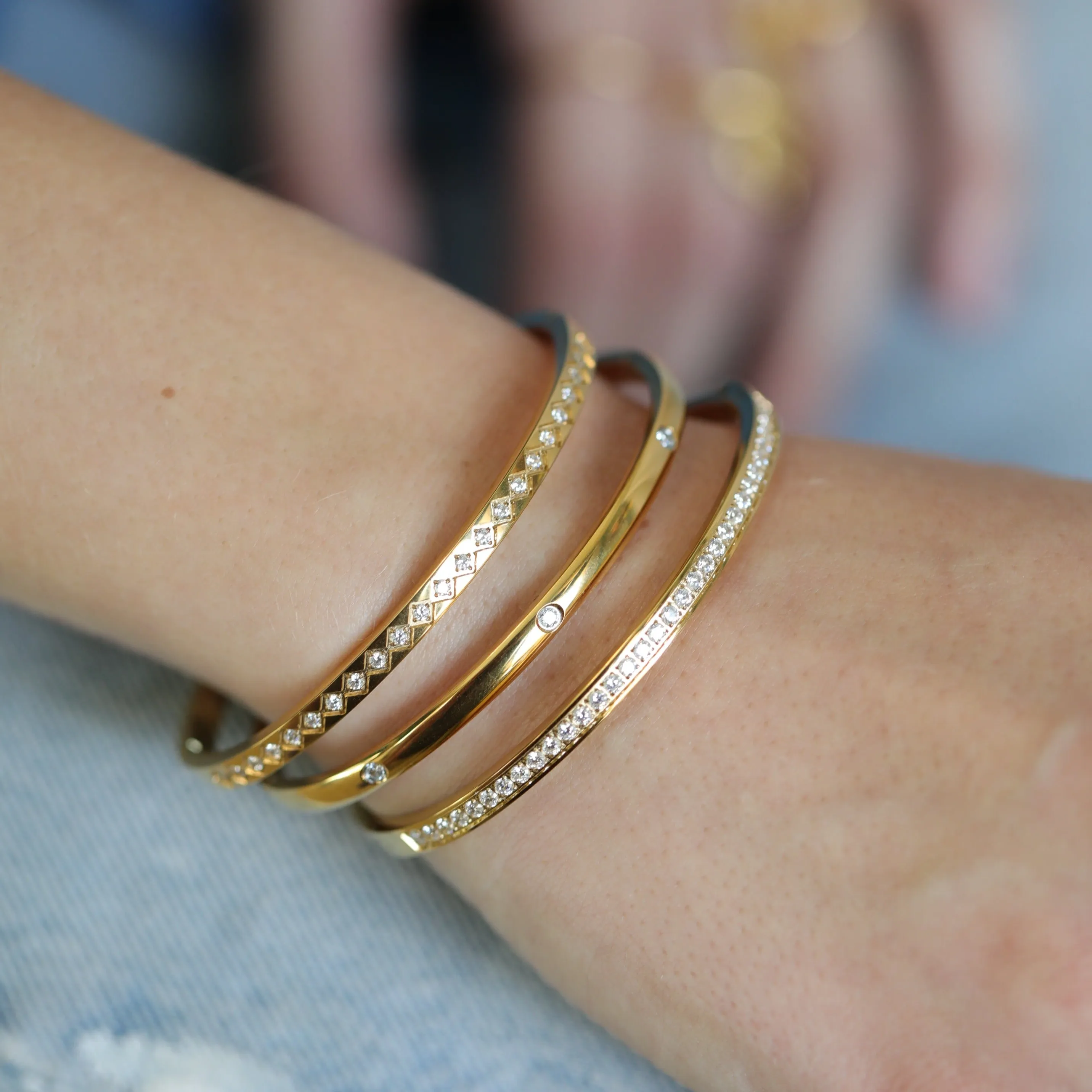 18K Gold-Filled Zirconia Bangle