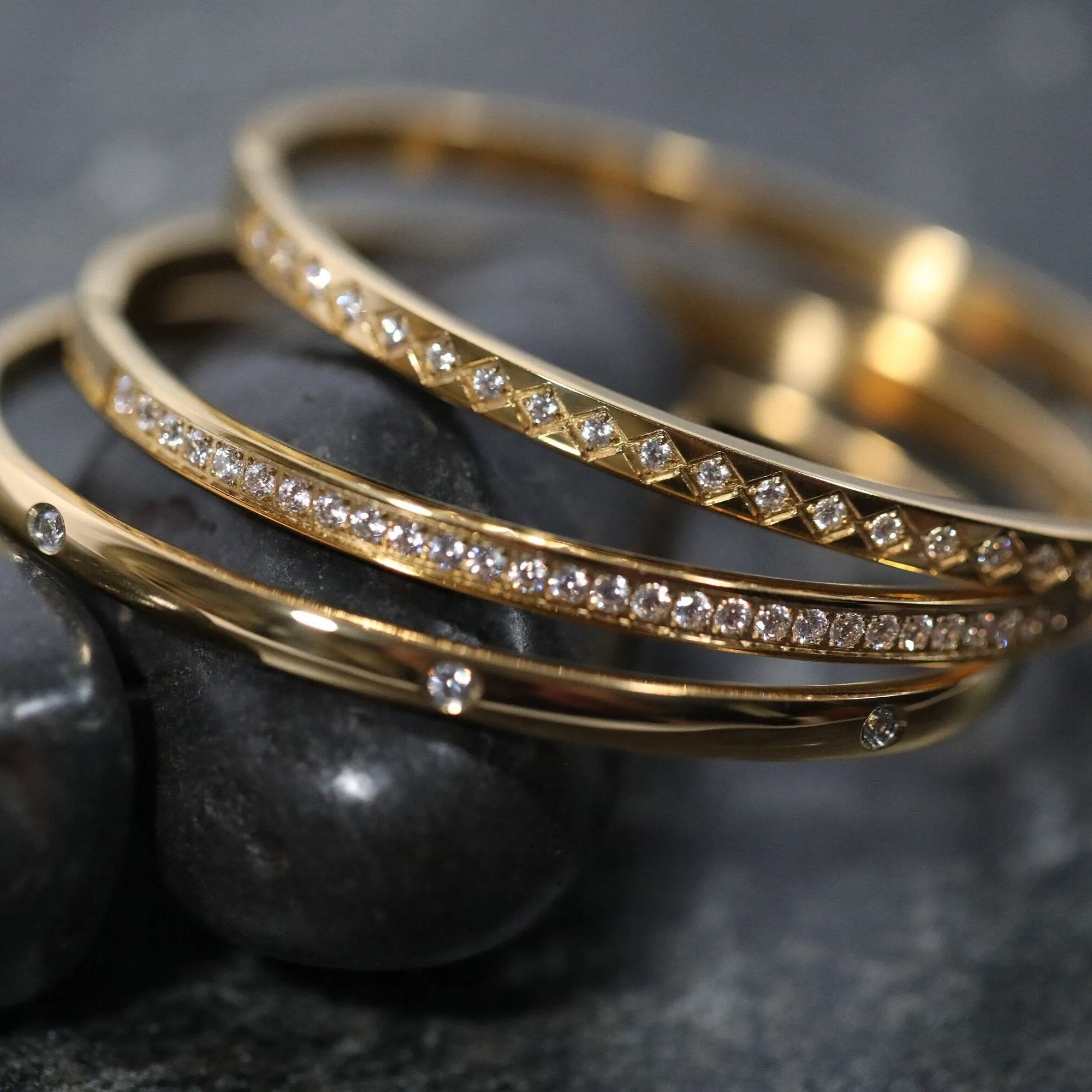 18K Gold-Filled Zirconia Bangle