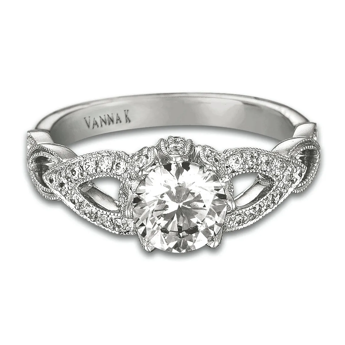 18K White Gold Diamond Engagement Ring