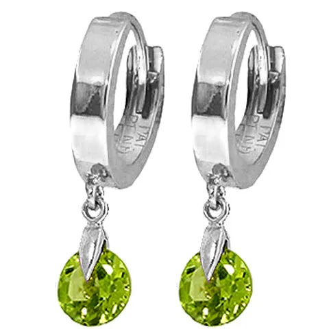 2 Carat 14K Solid Yellow Gold Hoop Earrings Natural Peridot