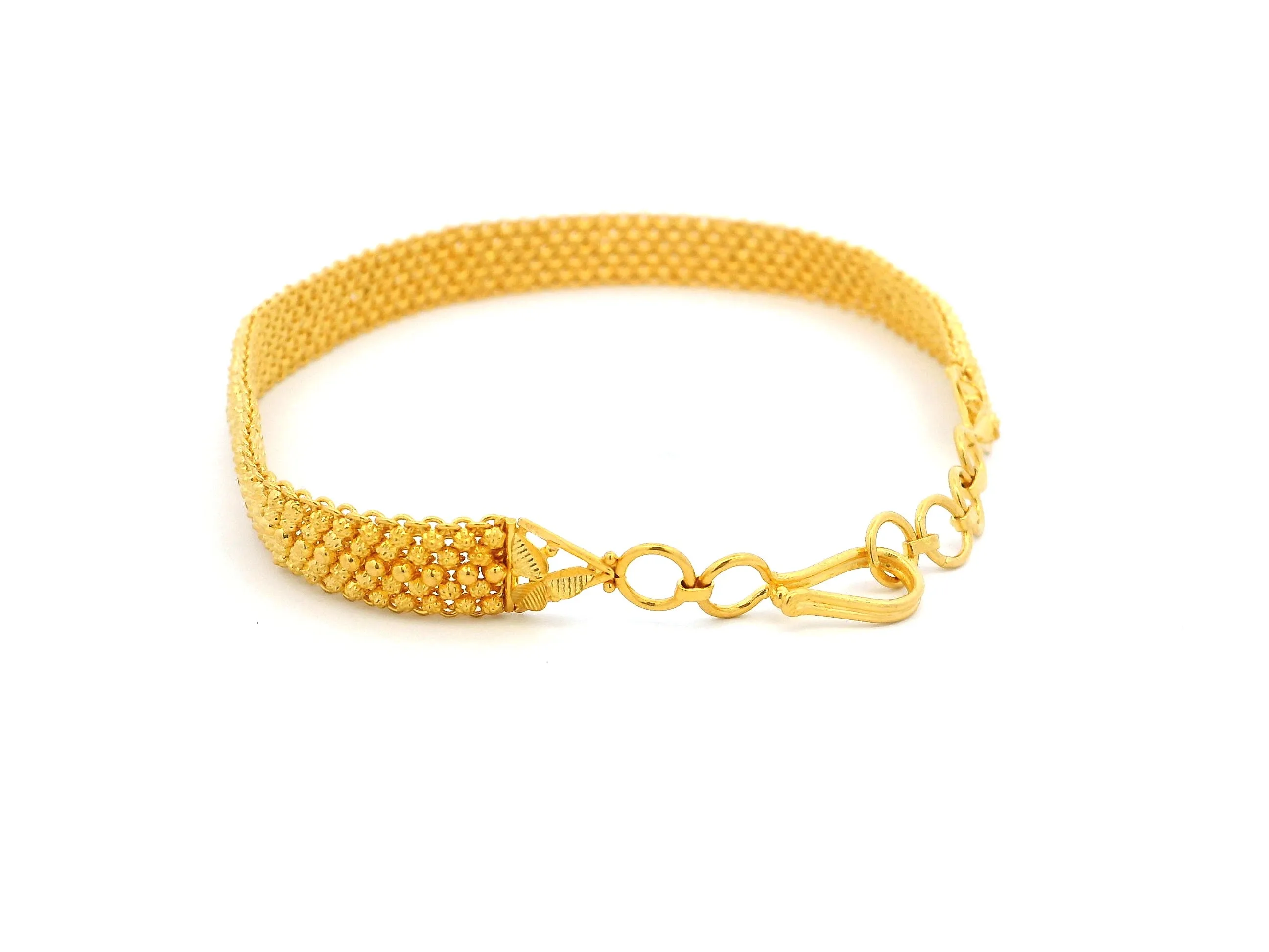 22ct Yellow Gold Flat Bracelet with Filigree Work Design – Classic and Elegant Gold Jewellery