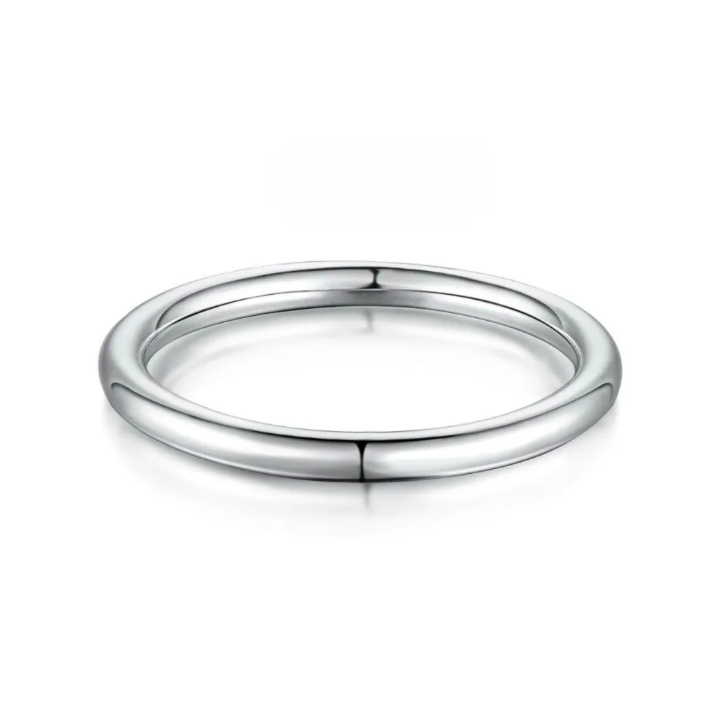 2mm Stackable Dome Wedding Band Ring