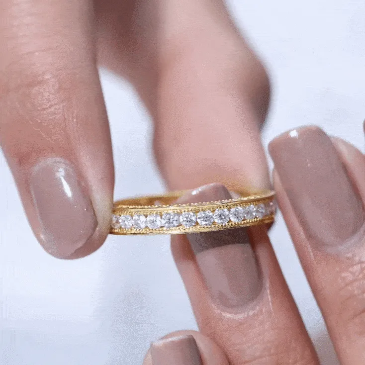 3/4 CT Moissanite Eternity Wedding Band