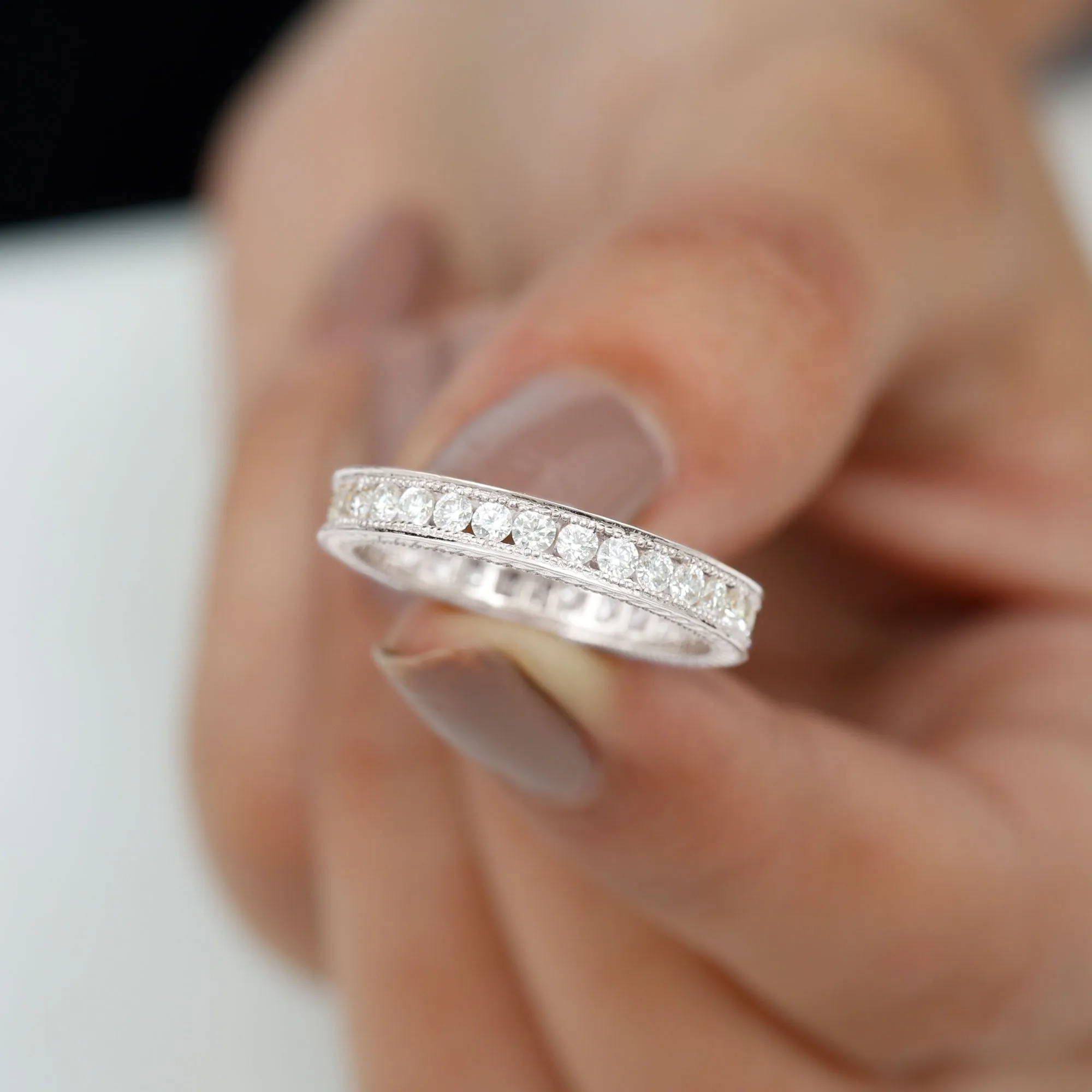 3/4 CT Moissanite Eternity Wedding Band