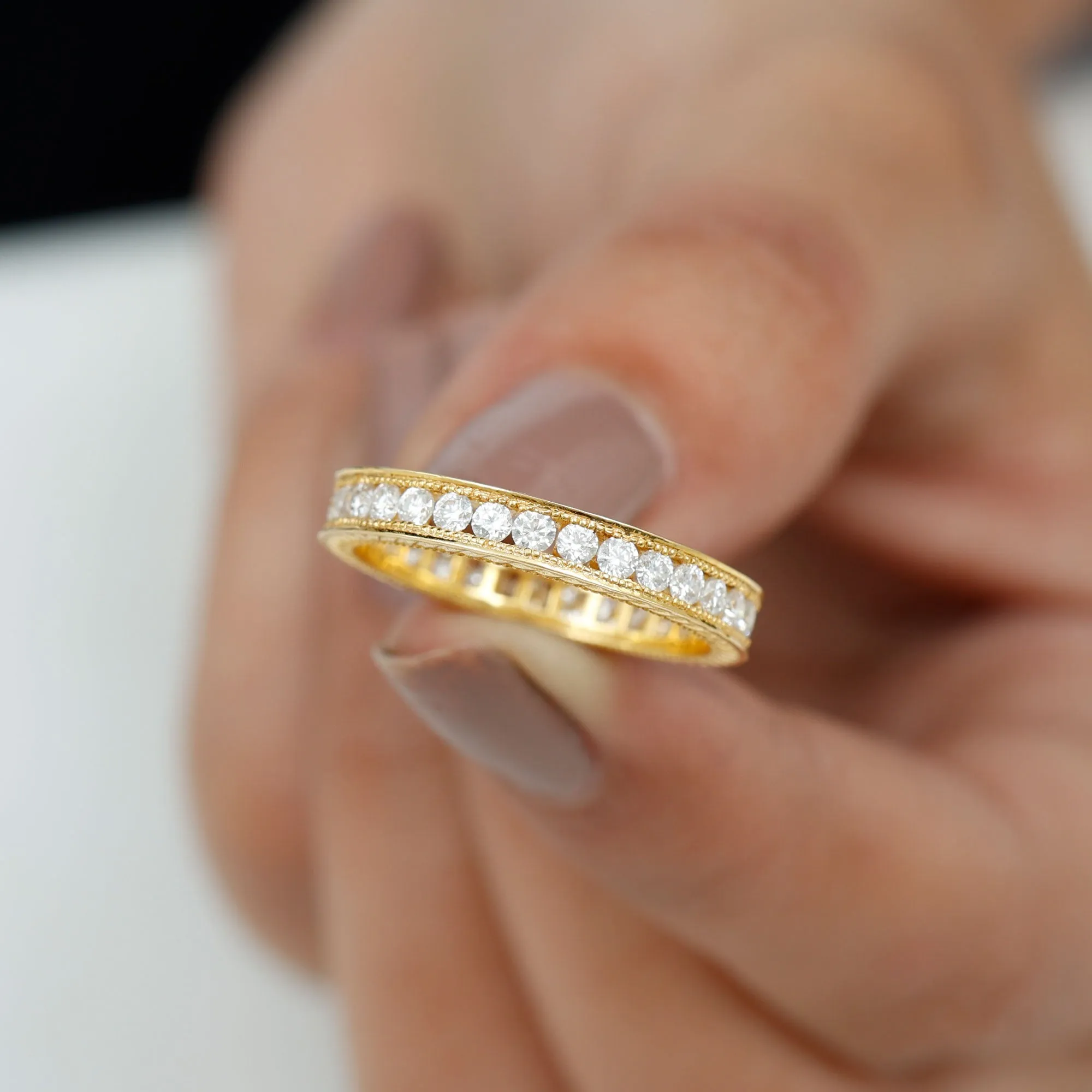 3/4 CT Moissanite Eternity Wedding Band