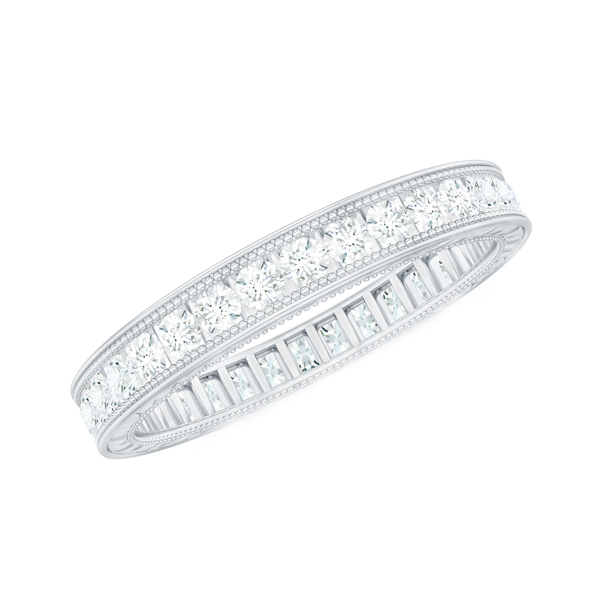 3/4 CT Moissanite Eternity Wedding Band