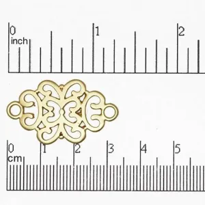 34mm x 20mm Filigree Mirrored Connector - Made of Pewter - Sold Individually - K1