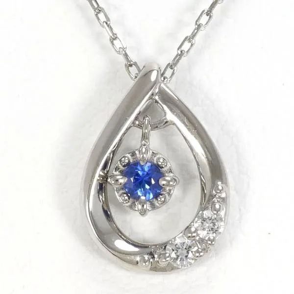 4℃ K10WG Sapphire Necklace