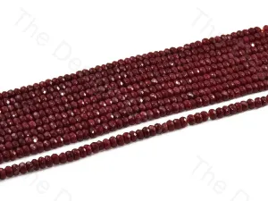 4 mm Deep Maroon Rondelle Jade Quartz Stones
