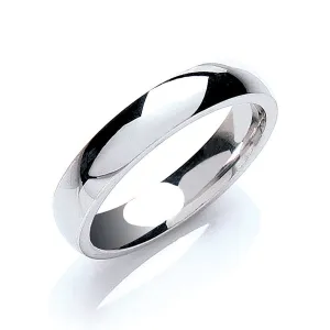 4mm Court Wedding Ring in 18ct White Gold