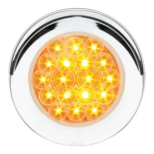 4" FLEET AMBER/CLEAR 18 LED SURFACE MT. W/VISOR BEZEL, 3 WIRES