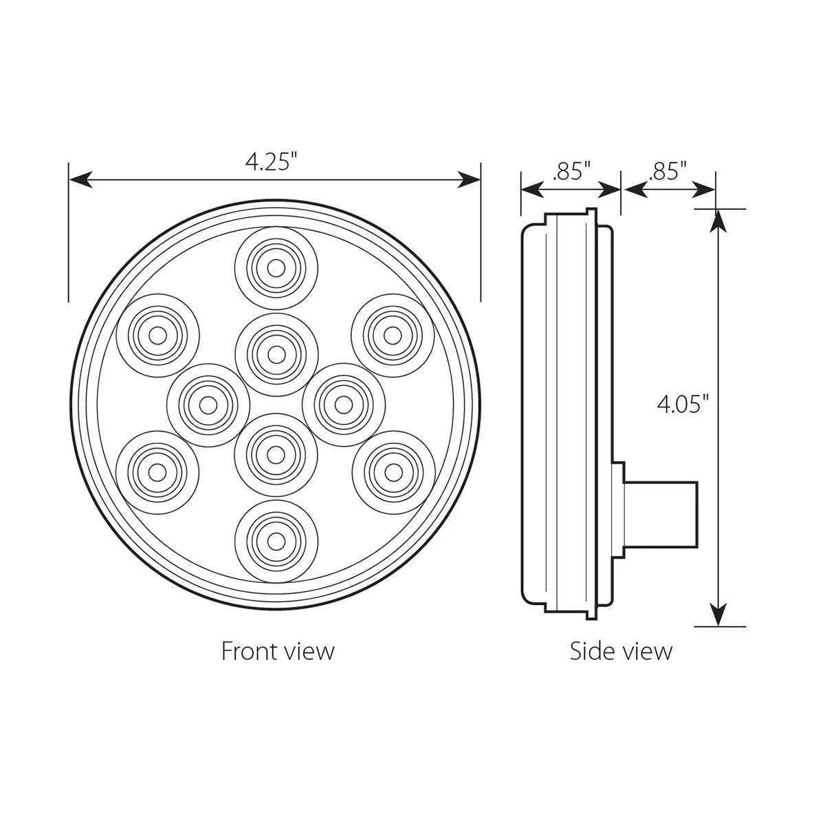 4" MEGA 10 PLUS AMBER/CLEAR 10 LED LIGHT