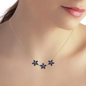 5 Carat 14K Solid Yellow Gold Necklace Natural Sapphire