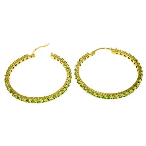 6 Carat 14K Solid Yellow Gold Alana Peridot Hoop Earrings
