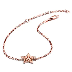70%  DISCOUNT Glittering 18ct Rose Gold Vermeil  Filigree Charm  Star Bracelet