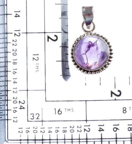 925 Sterling Silver Natural Gemstones Amethyst Pendant FJSVP2096