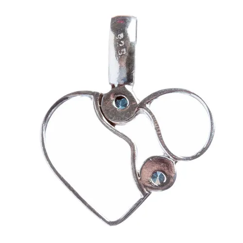 925 Sterling Silver Natural Gemstones Blue Topaz Pendant FJSVP2043