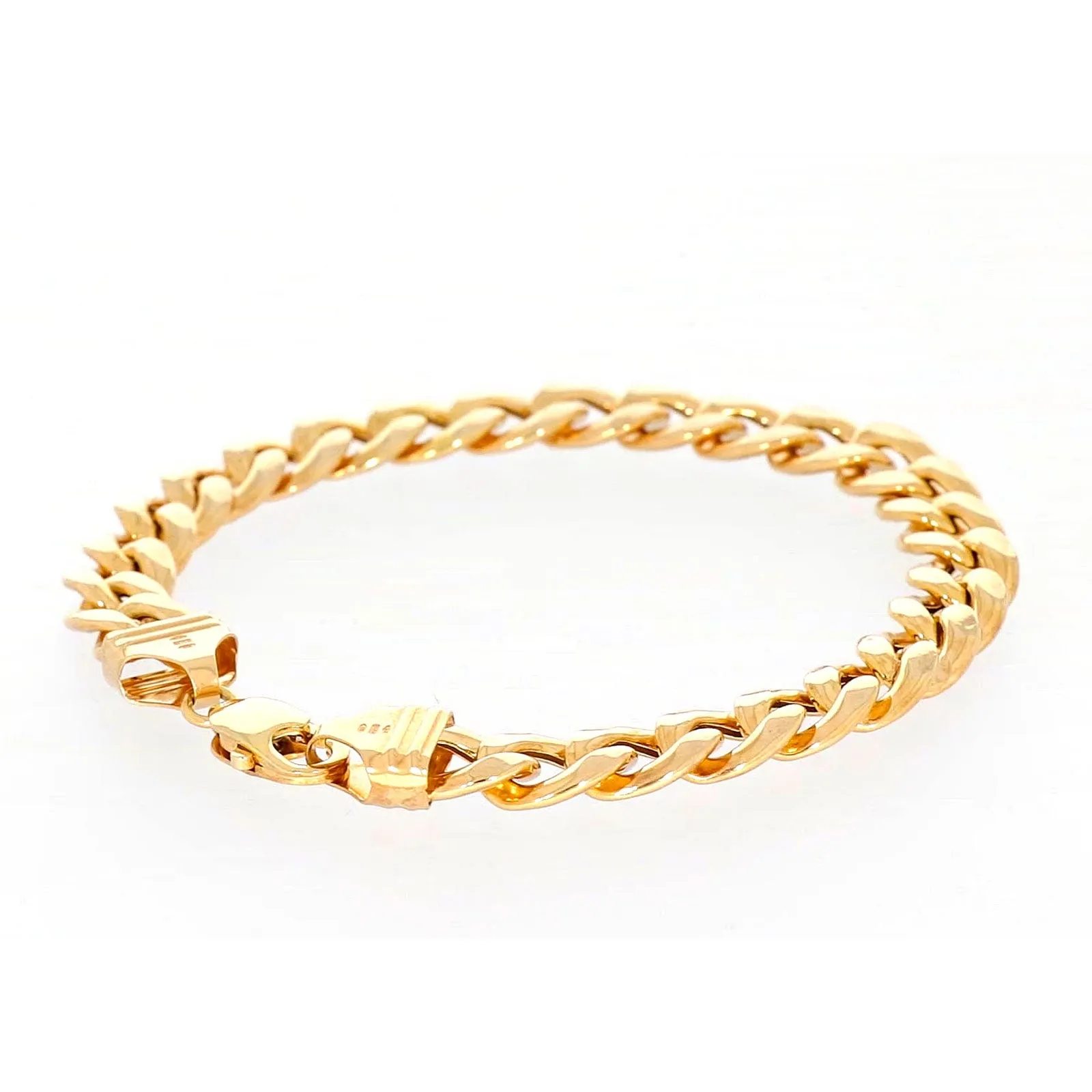 9ct Yellow Gold Silver Filled 23cm Curb Bracelet