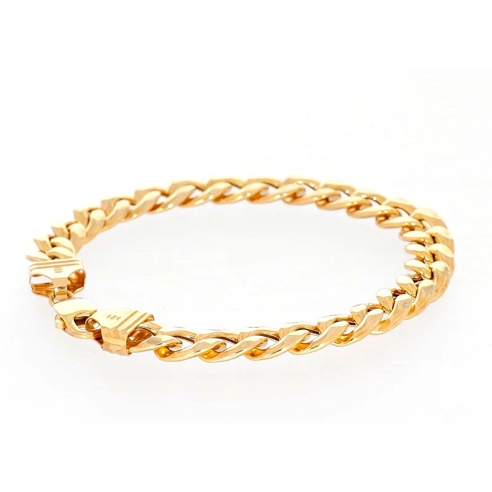 9ct Yellow Gold Silver Filled 23cm Curb Bracelet