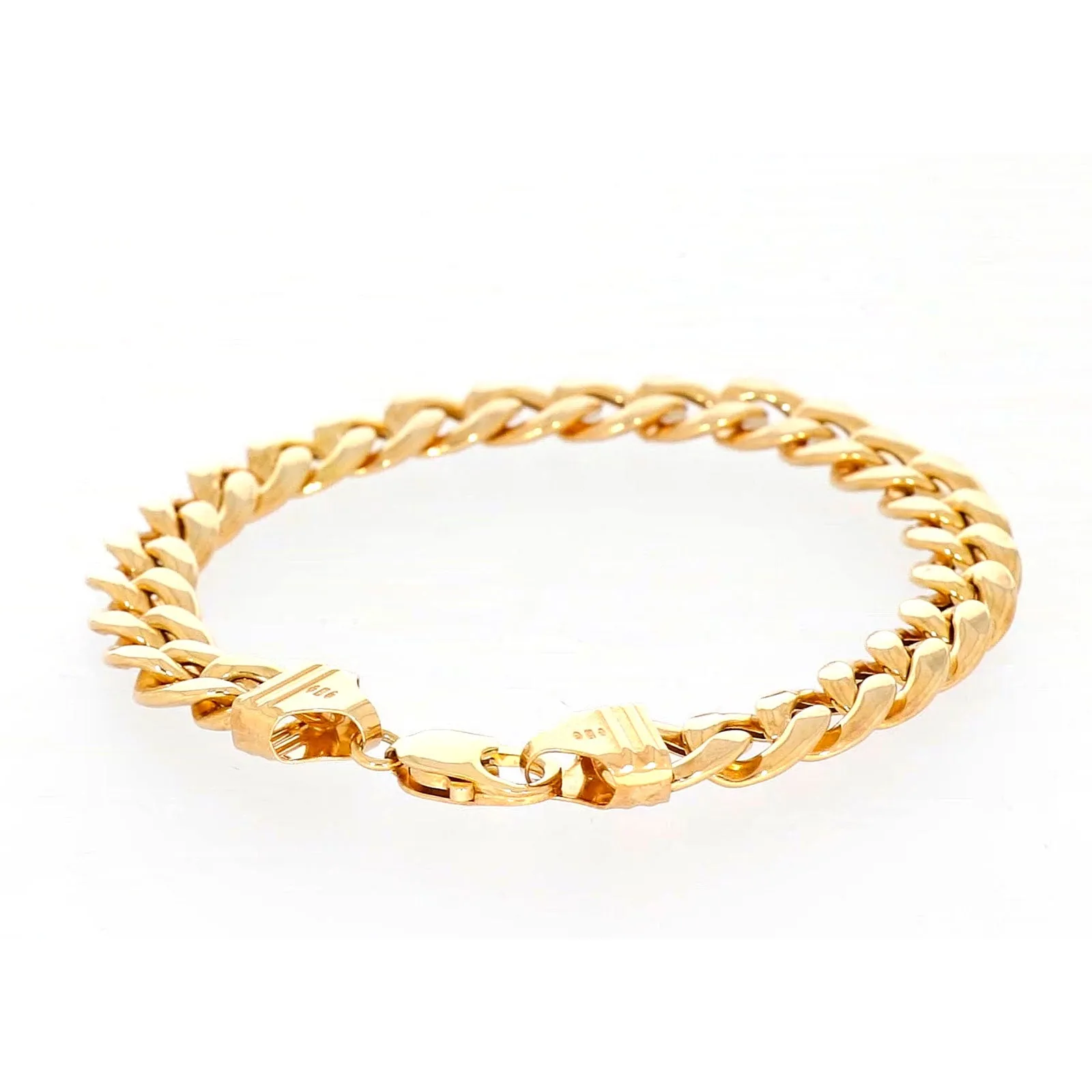 9ct Yellow Gold Silver Filled 23cm Curb Bracelet