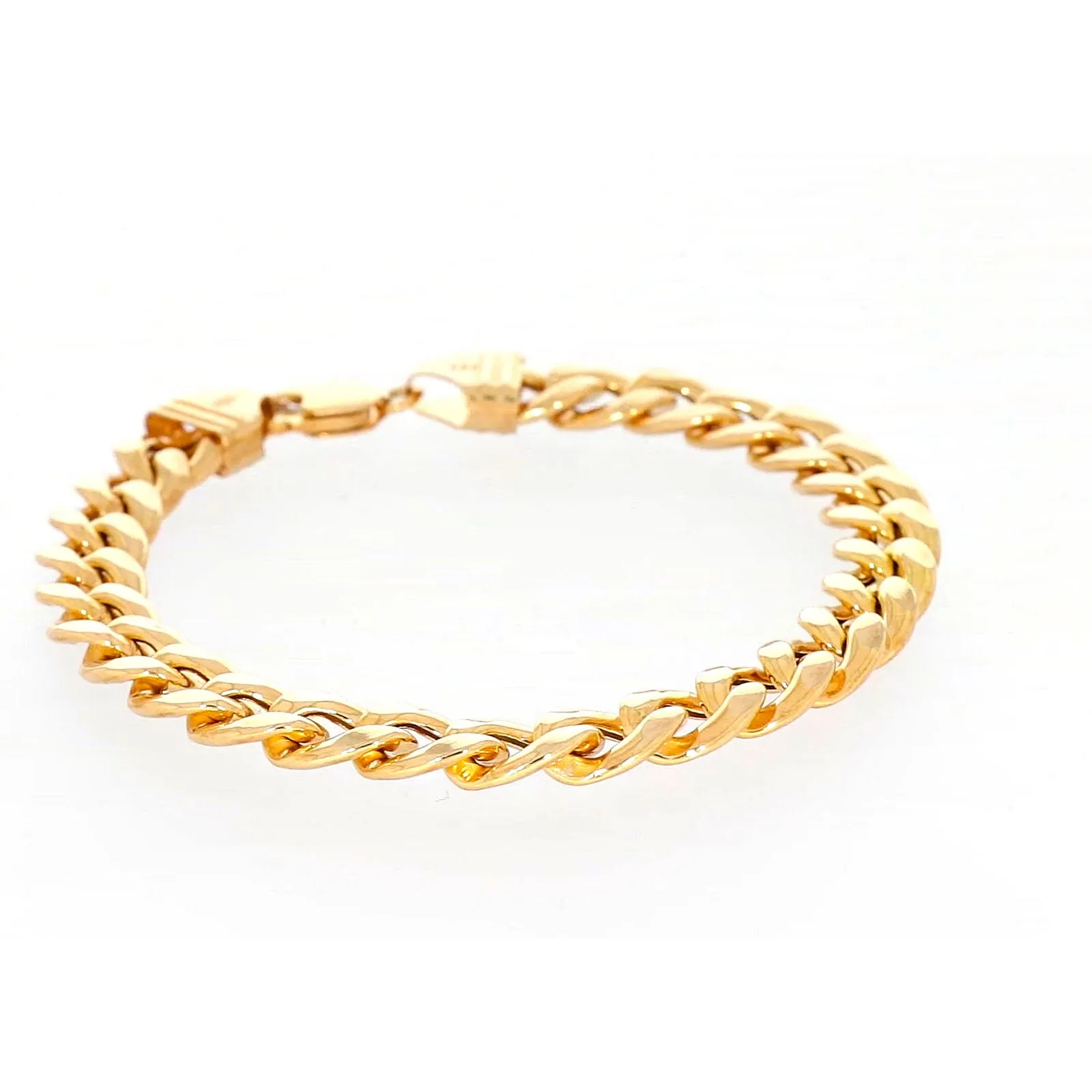 9ct Yellow Gold Silver Filled 23cm Curb Bracelet