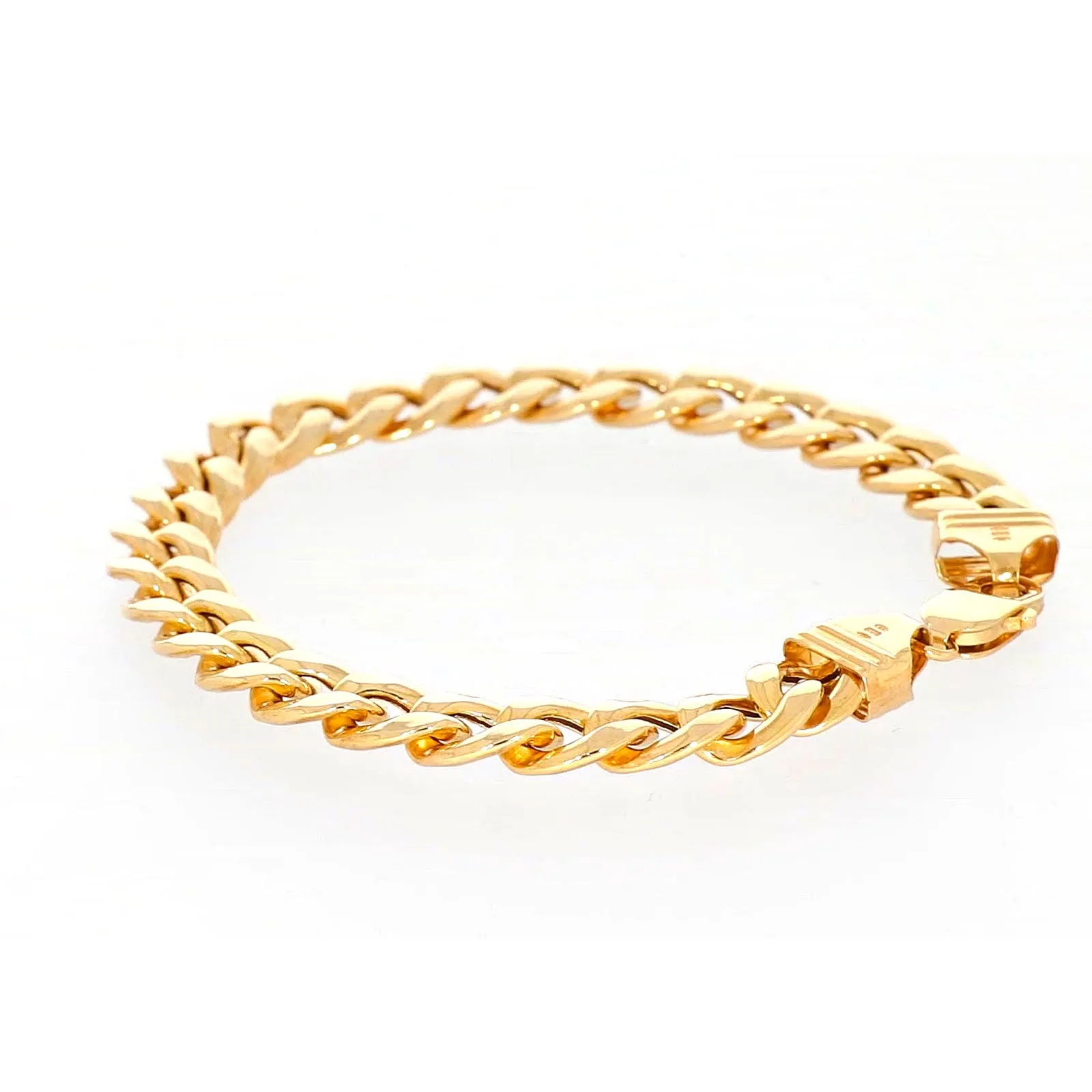 9ct Yellow Gold Silver Filled 23cm Curb Bracelet