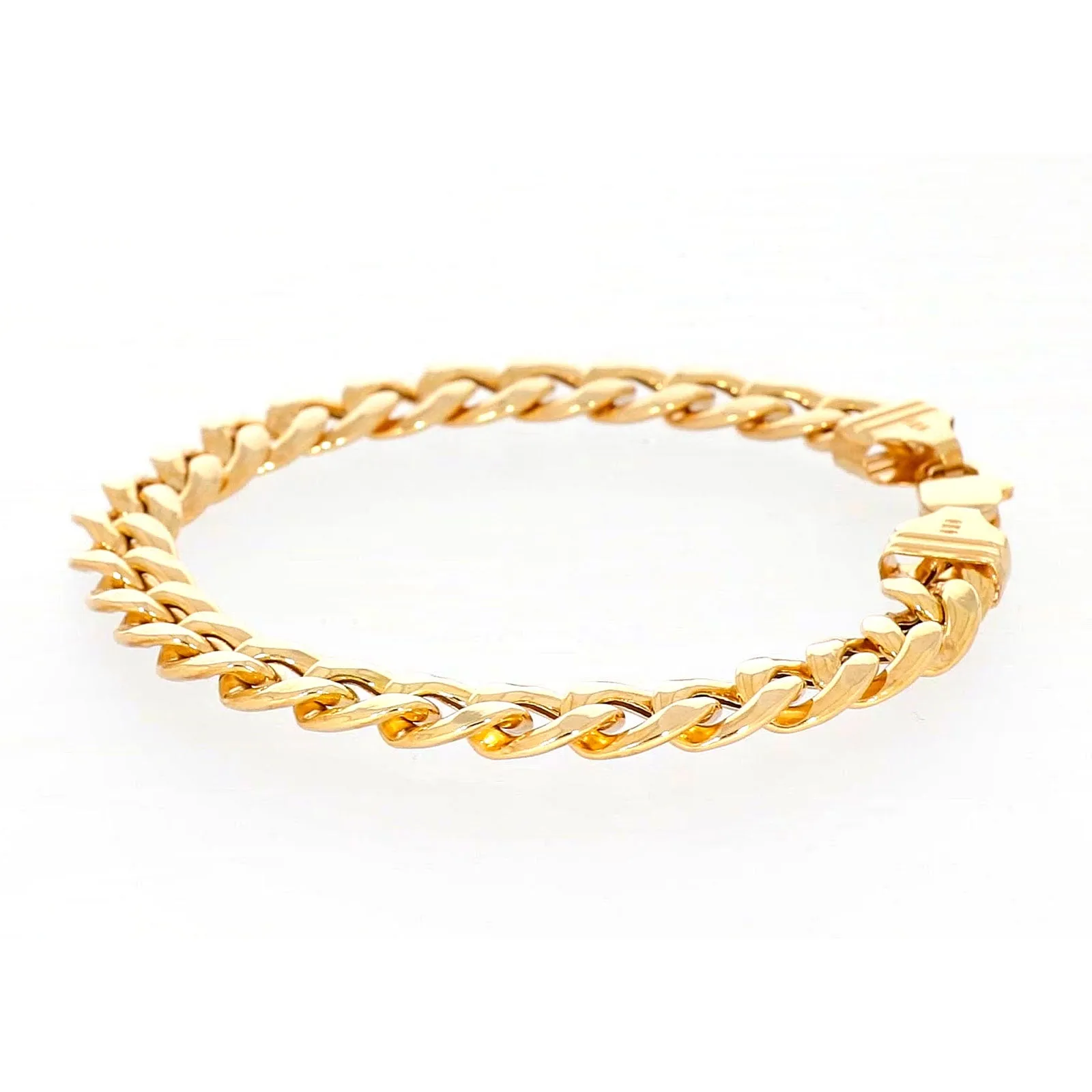 9ct Yellow Gold Silver Filled 23cm Curb Bracelet