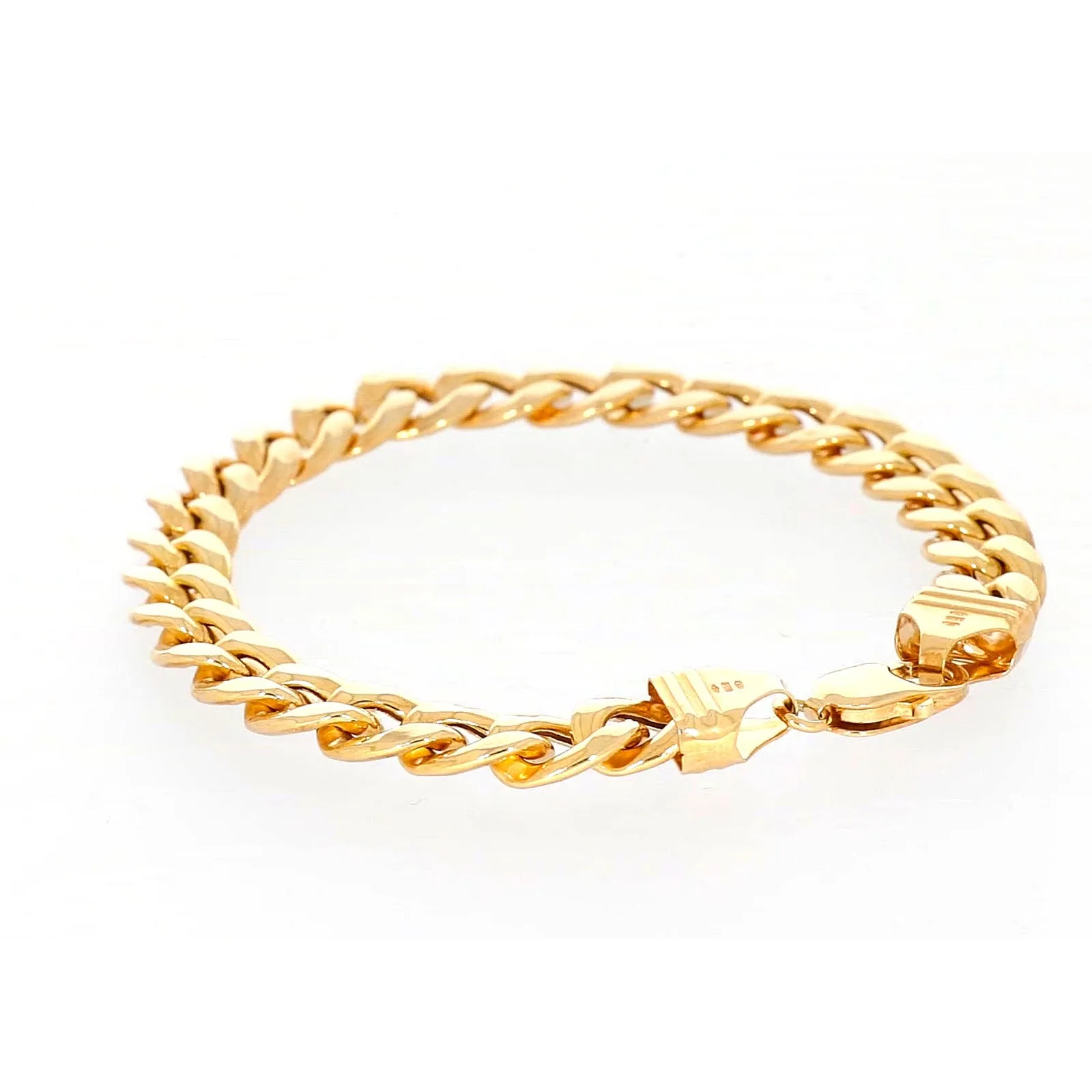 9ct Yellow Gold Silver Filled 23cm Curb Bracelet