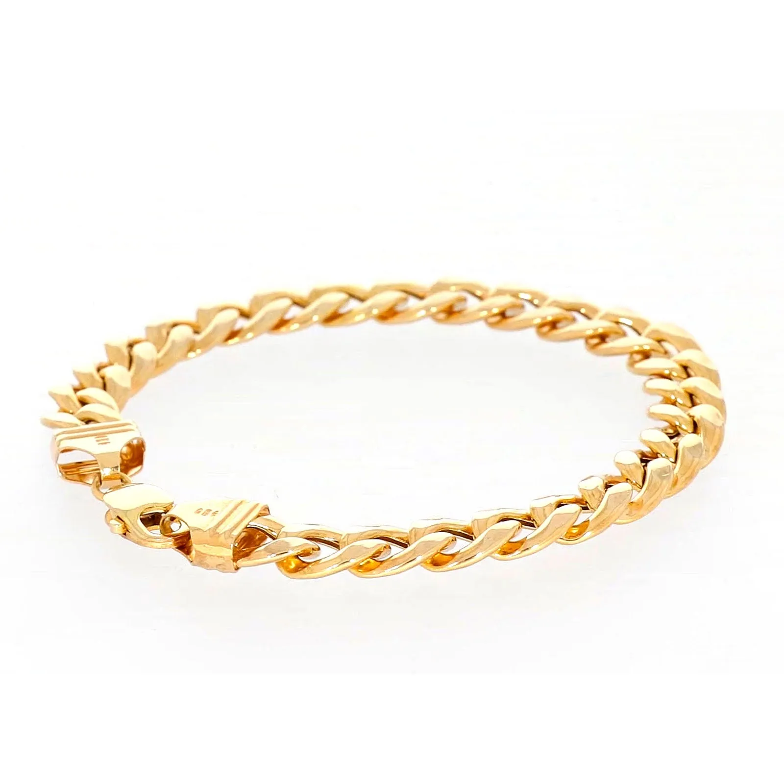 9ct Yellow Gold Silver Filled 23cm Curb Bracelet