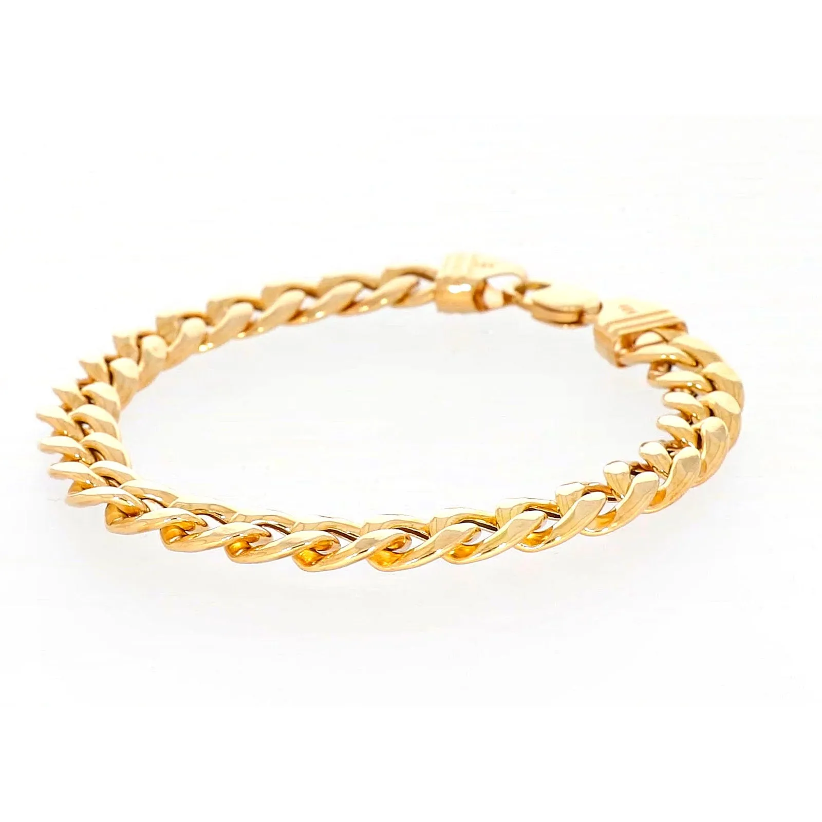 9ct Yellow Gold Silver Filled 23cm Curb Bracelet