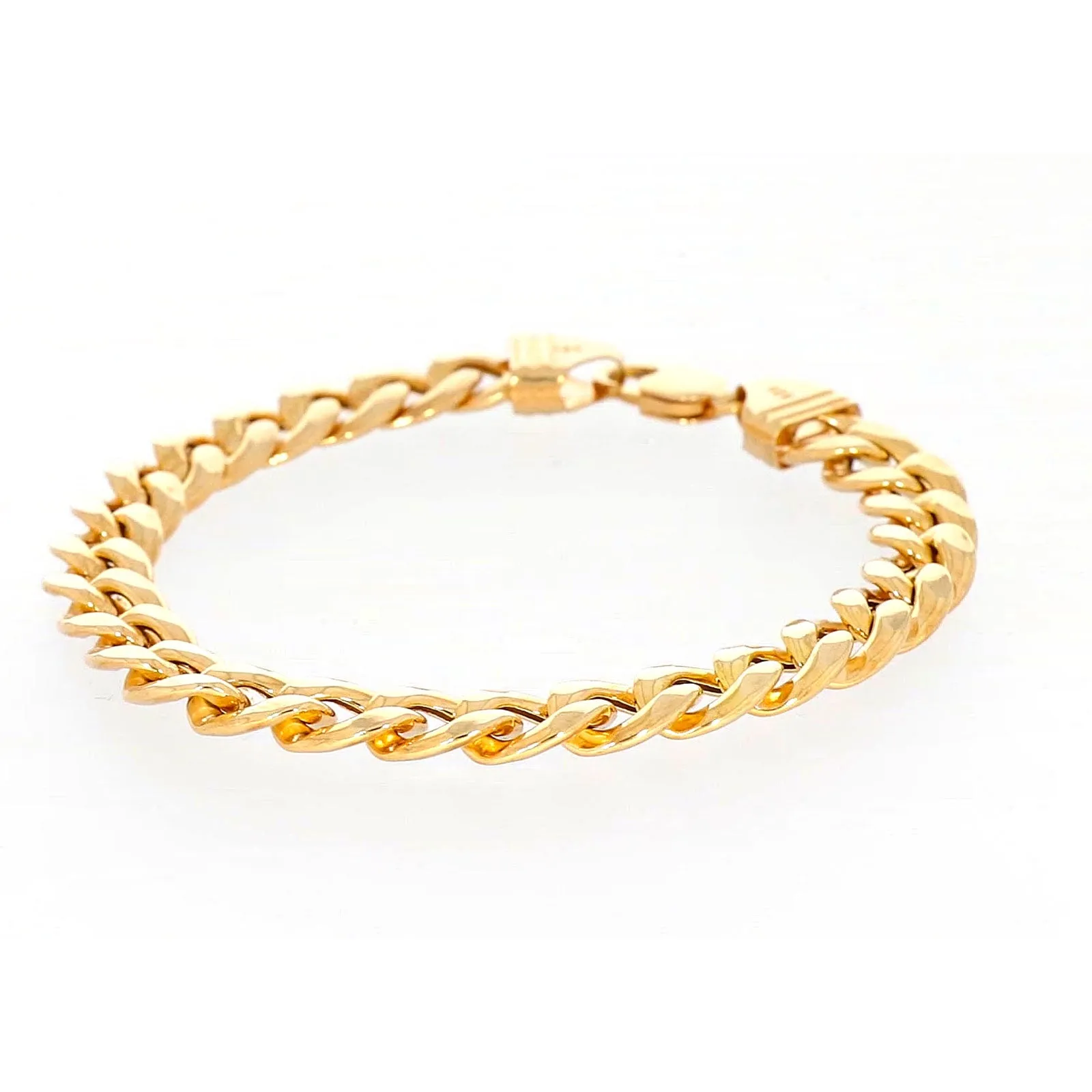 9ct Yellow Gold Silver Filled 23cm Curb Bracelet